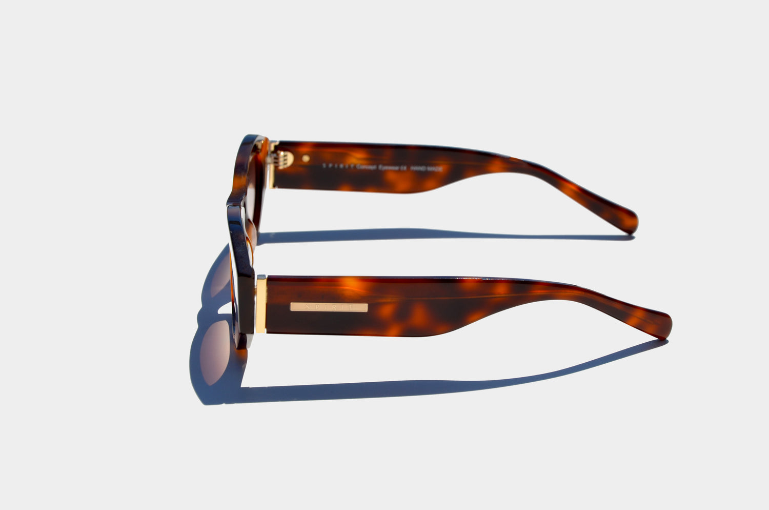 Side view havanan brown sunglasses thick frames