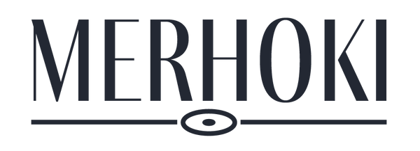 Merhoki logo of typeface and evil eye without background