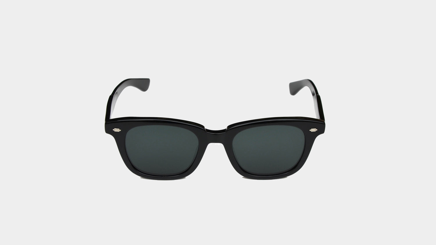  Front view of classic black wayfarer sunglasses showcasing timeless style, modern elegance, and premium fashion appeal.